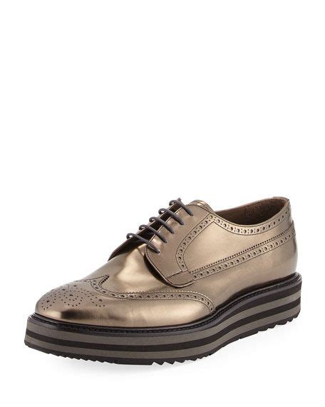 prada metallic brogues|prada brogues.